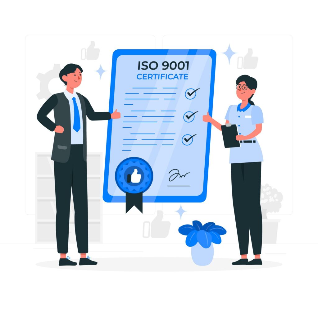 Personne validant son certification ISO 9001